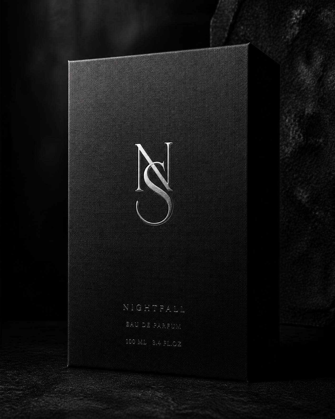 Black box with silver monogram